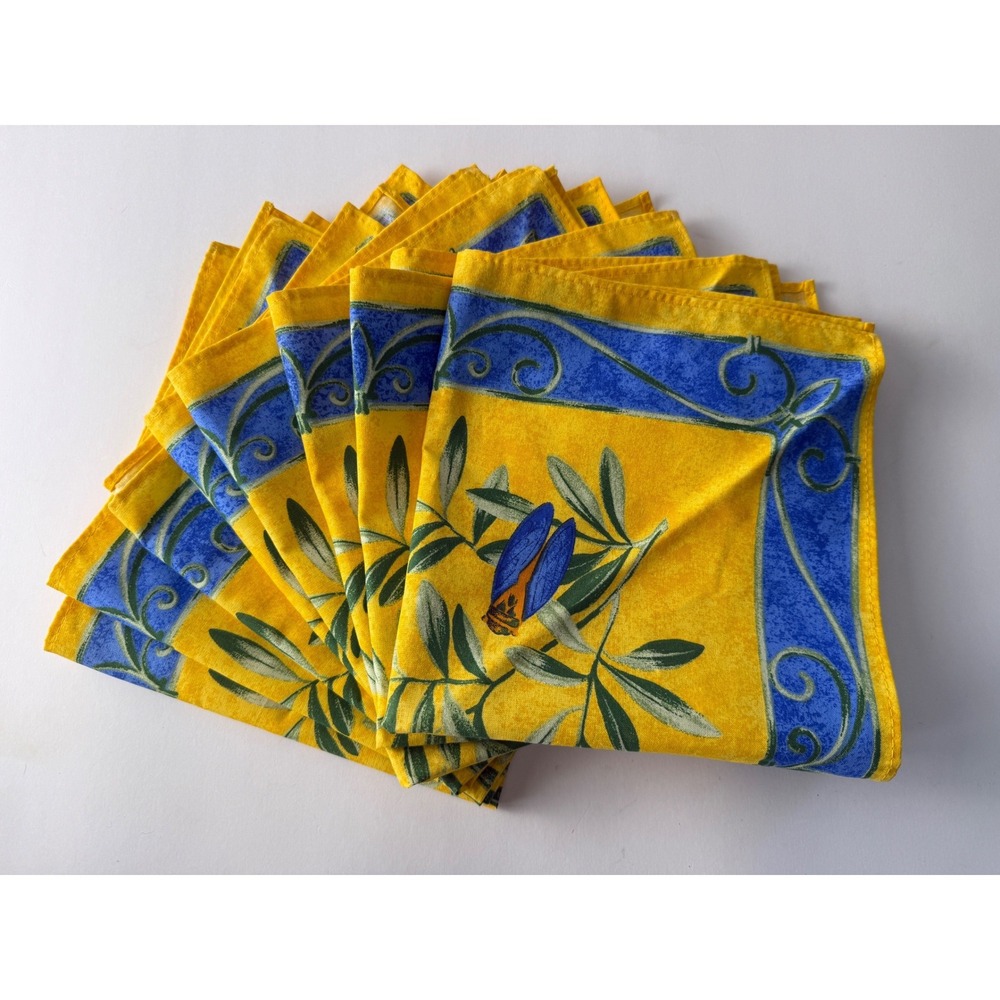 NWOT(8) Provencal Cigale 100% Cotton Napkins Made in France 16X17 French Country